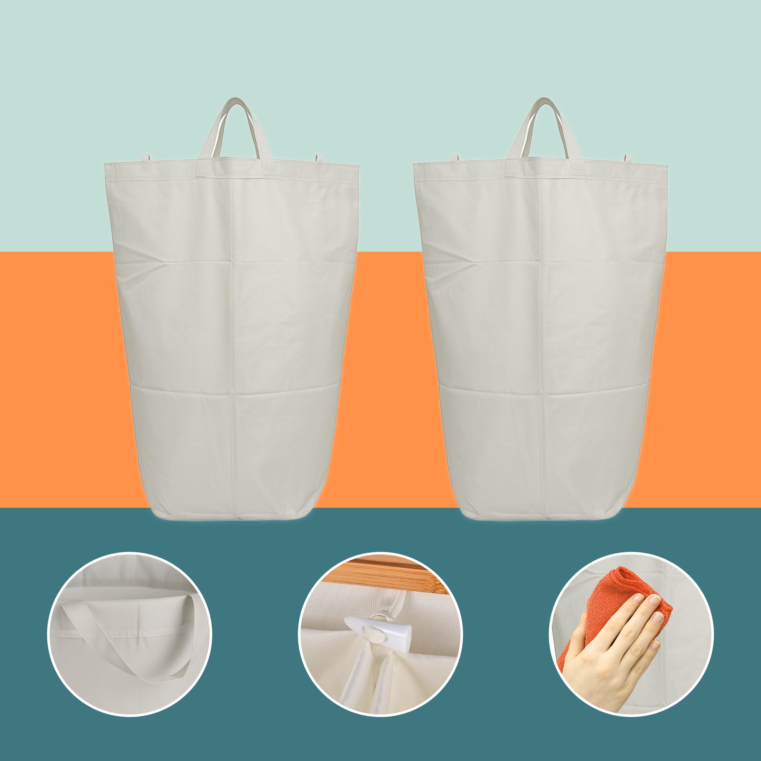 Relaxdays Récipient de Collecte des Bouteilles 140 L 60 Bouteilles 2 Sacs Amovibles Beige