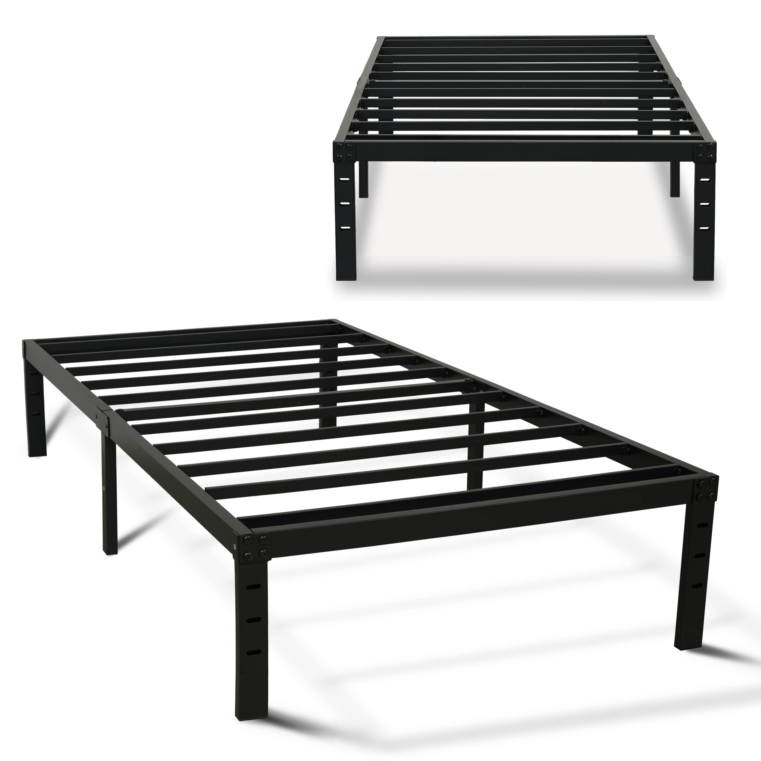 Elenooz 14 Inch Twin XL Metal Bed Frames, Sturdy Steel Slat Support