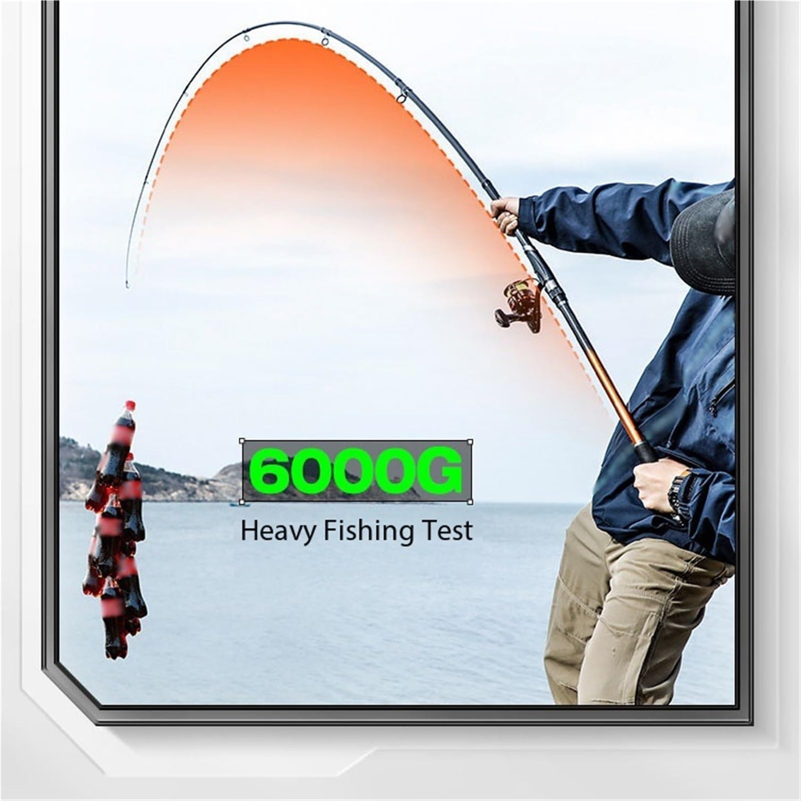 Canna da Pesca Attrezzatura da Pesca con Canna da Lancio a Canna Lunga for Ocean Lake River | Ideale for lanci lunghi in acqua salata for pesci grossi(XS)