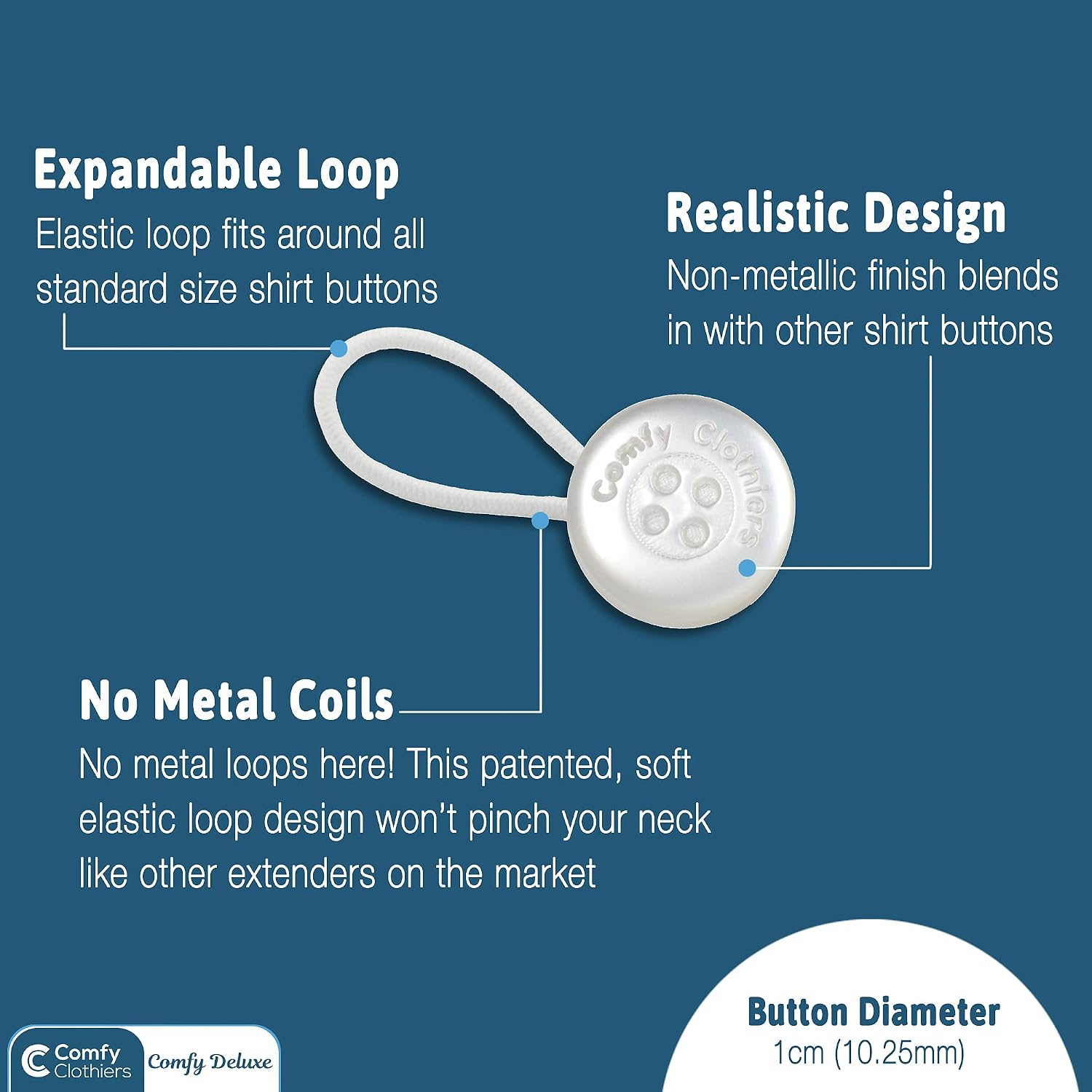 Comfy Deluxe Collar Extenders for Men & Women (Soft Elastic)
