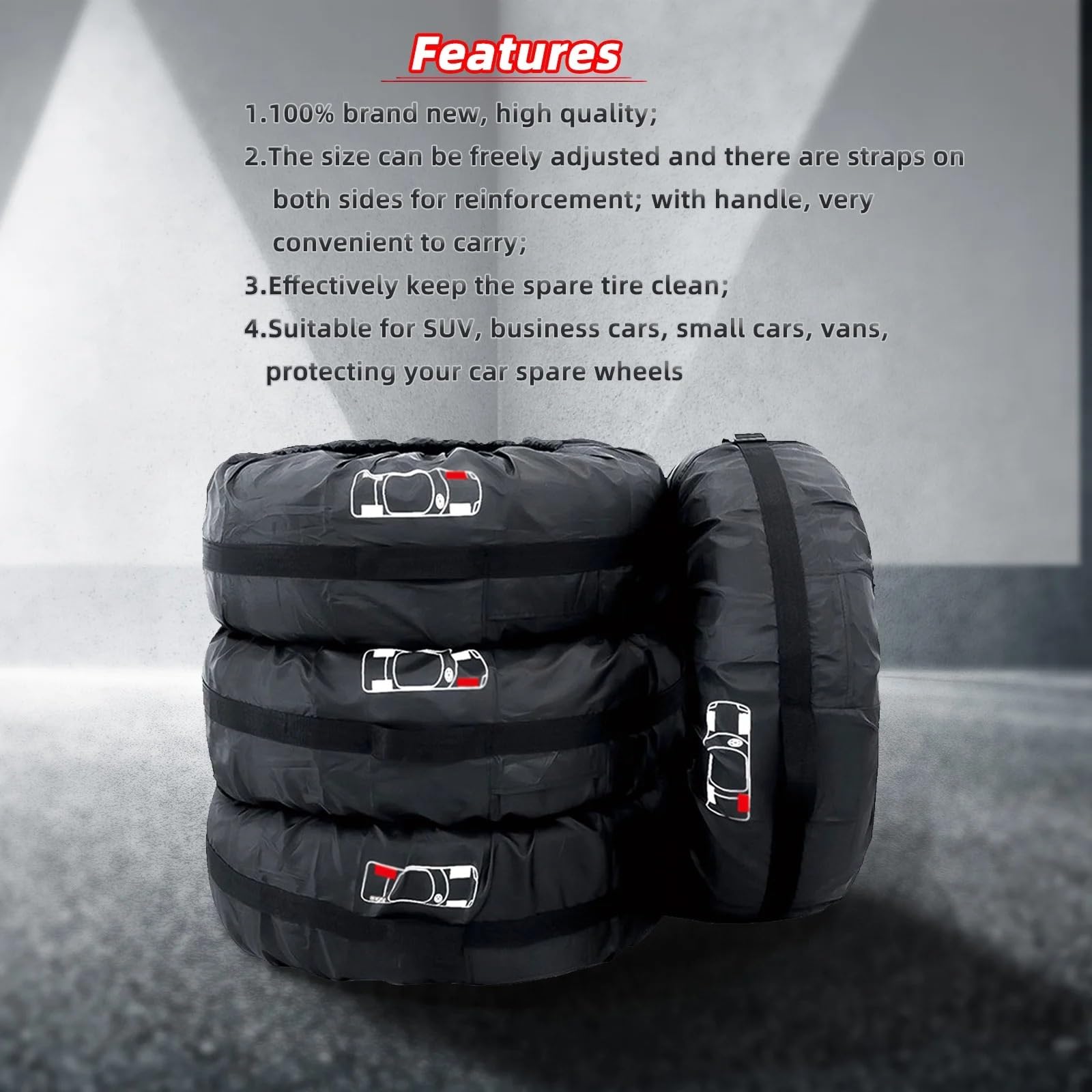 Reifen Aufbewahrung 4 Teile/los Auto Ersatz Reifen Abdeckung Auto Rad Reifen Lagerung Taschen Staubdichte Schutzhülle(T0017 4pcs 13-16inch)