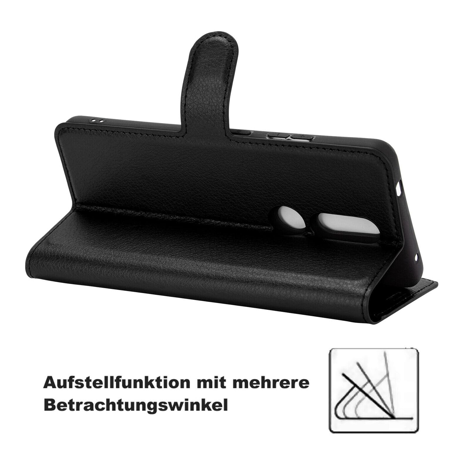 Betterfon Custodia A Libro Per Nokia 2.4 | Pelle PU Con Chiusura Magnetica | Porta Carte E Funzione Leggio | Nero - 2
