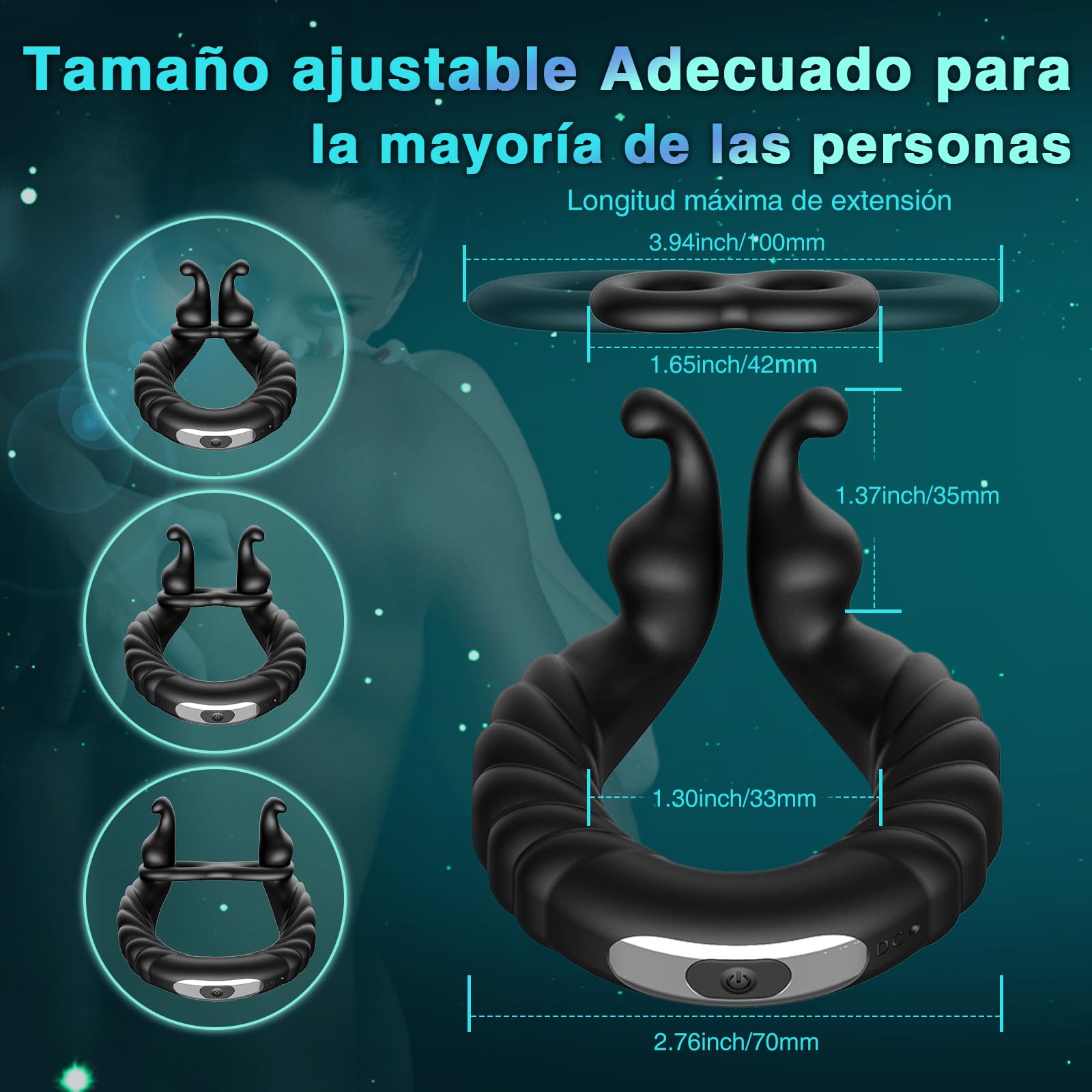 Anillo Vibradorador Pene Clítoris Juguetes Sexuales, Anillo Vibrador Pene Masculino Ereccion Vibradores para Hombres con 10 Modos, Cock Ring Juguetes Eróticos para Pareja Sexuales Sex Toýs Male