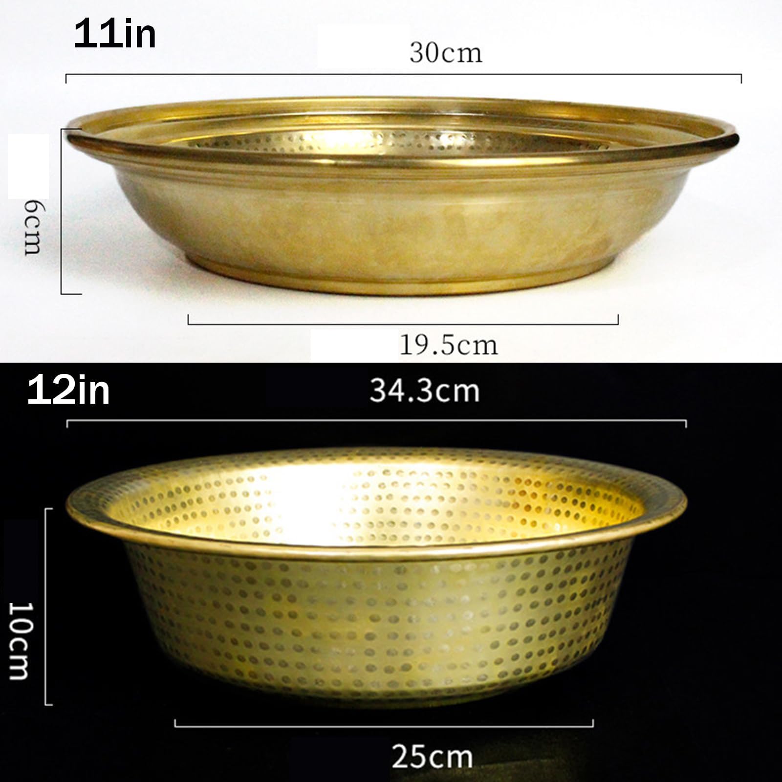 COYEUX Vaschetta Portatile in Rame Puro, Vaschette per Pedicure Martellate A Mano, Recipiente per Il Lavaggio dei Piedi, per Spa Domestica, Matrimoni, Decorazione, Uso Multiplo 11"