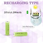 Paquet de 8 1.2V Ni-MH 2/3AAA 200mAh Batteries rechargeables pour lampes solaires (plus courte que AAA Taille)