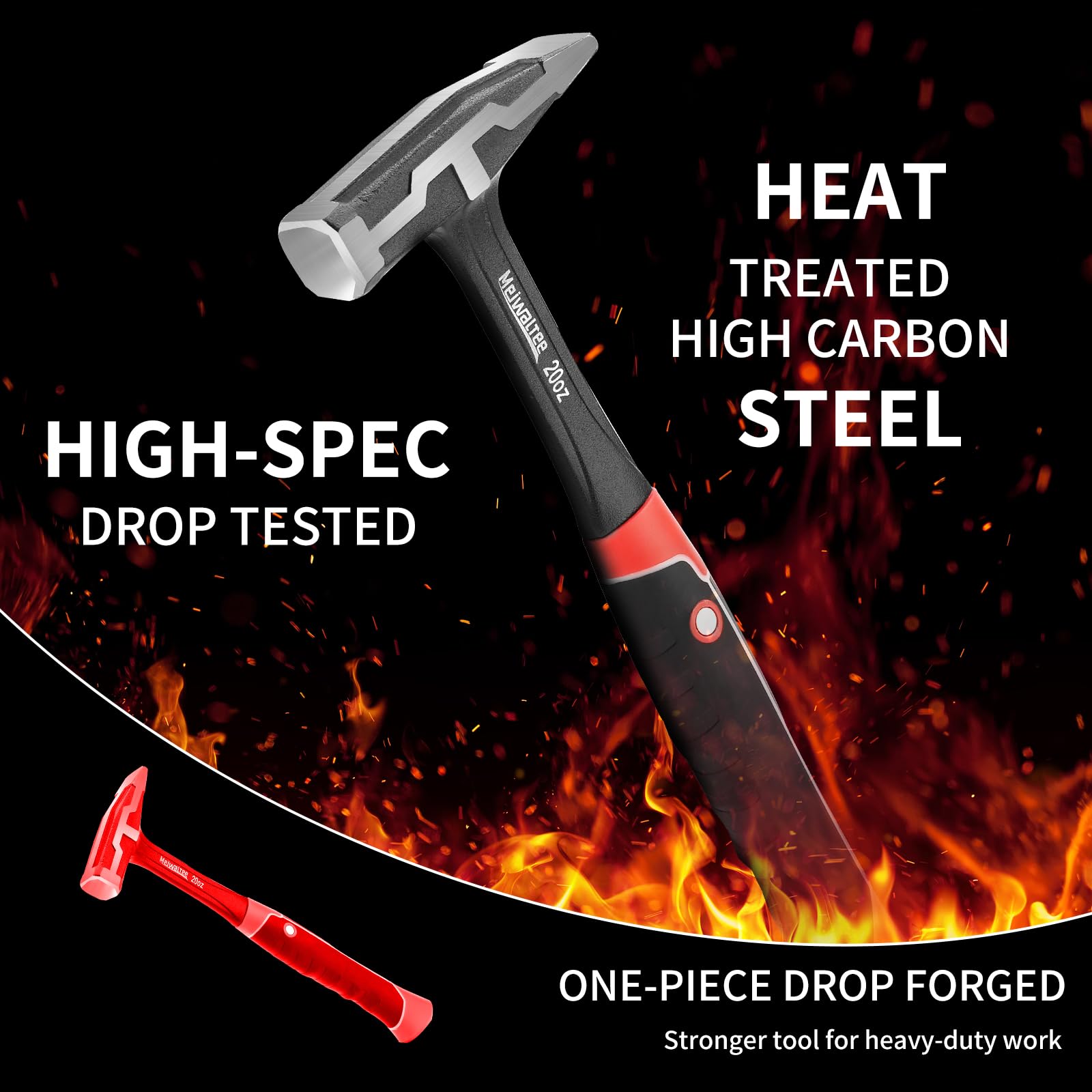 20oz Sheet Metal Hammer - Forged Steel, Non-Slip Grip -3 20oz Sheet Metal Hammer - Forged Steel, Non-Slip Grip -3