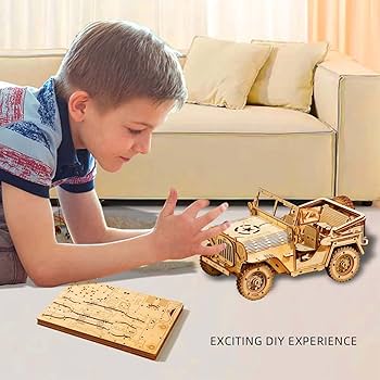 Amazon | SEANKOLYLA 3D木製パズル オフロード車モデルキット