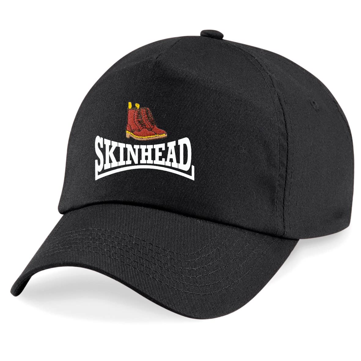 Hiviz Kings Unisex Black Skinhead With Boots Embroidered Baseball Cap Embroidery Casual Cap (Black)