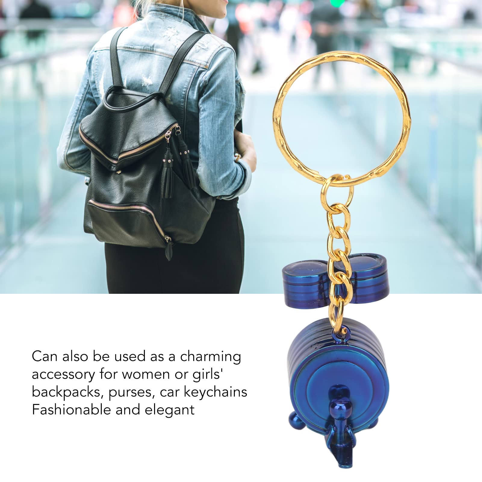 Porte-clés Mini Batterie, Métal Portable Instrument Porte-clés Percussion Tambour Charme Pendentif Porte-clés Mini Percussion Instrument Ornement Décoration pour Artisanat Musique Cadeaux(Bleu)