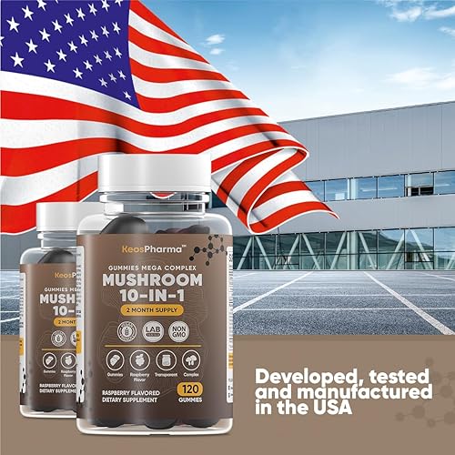 Miniatura 5 de Road Trip - Gomitas de hongos para adultos, suplemento de 120 unidades de gomitas complejas de hongos 10 en 1 para concentración y aumento de