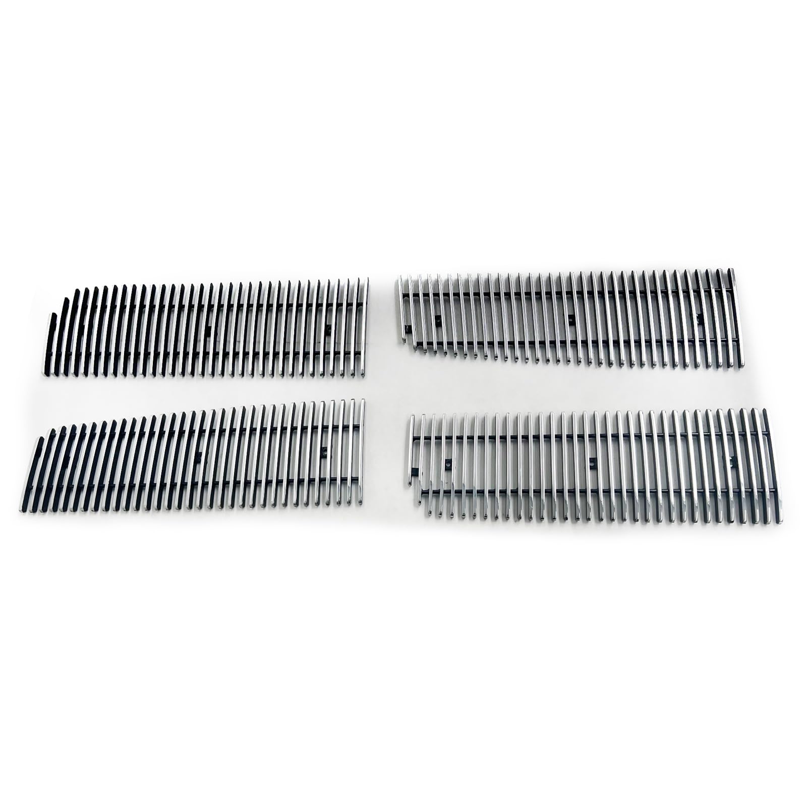Fit 2005 Dodge Dakota Front Upper Grille Insert Vertical Style | IKON MOTORSPORTS, Chrome Replacement Front Bumper Hood Billet Grill Grille Assembly, 4PCS