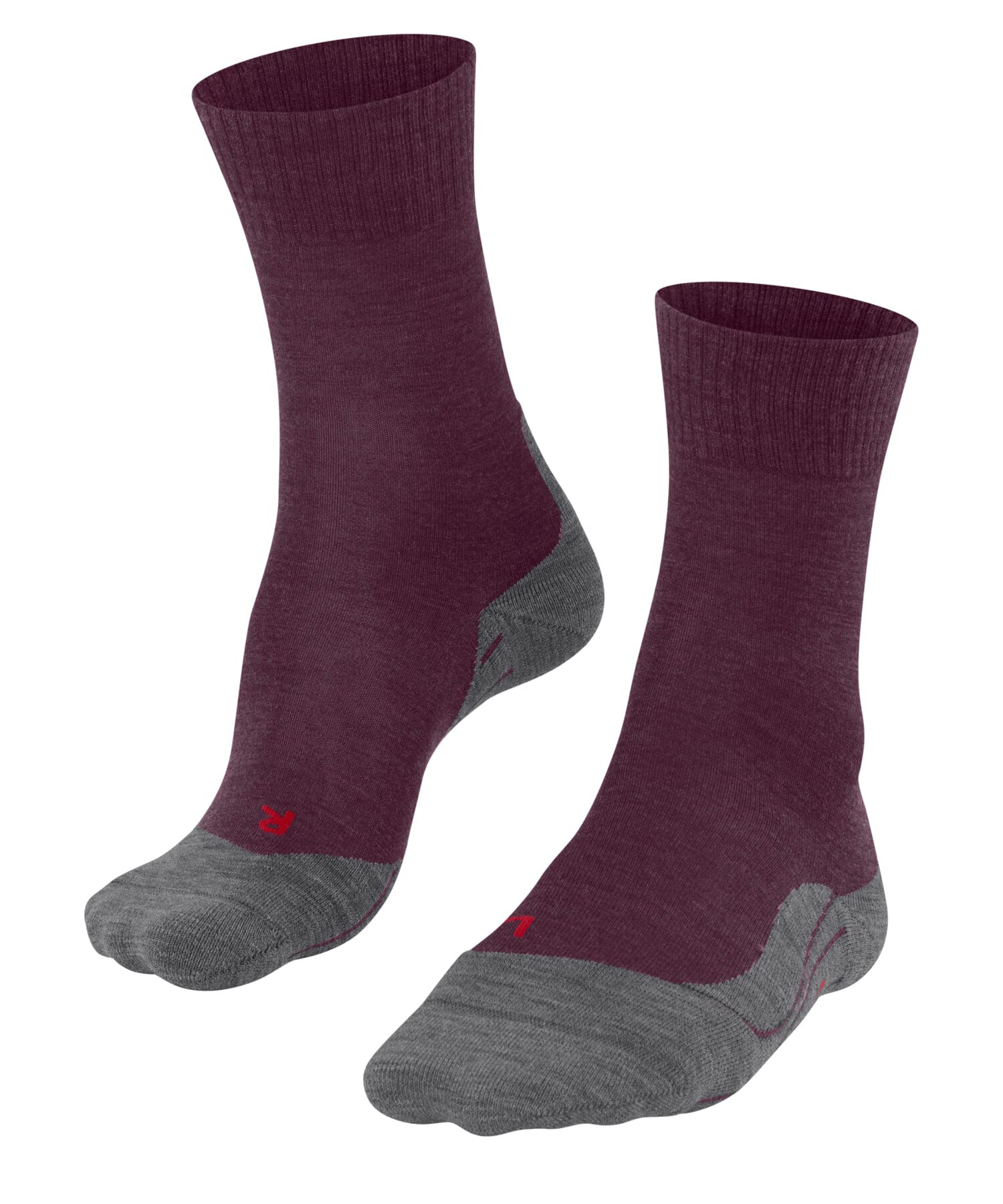 FALKE Kobiety Skarpety do wędrówek TK5 Wander W So Wełna przeciw pęcherzom cienkie 1 Para, Czerwony Grape Wine 8213, 37-38