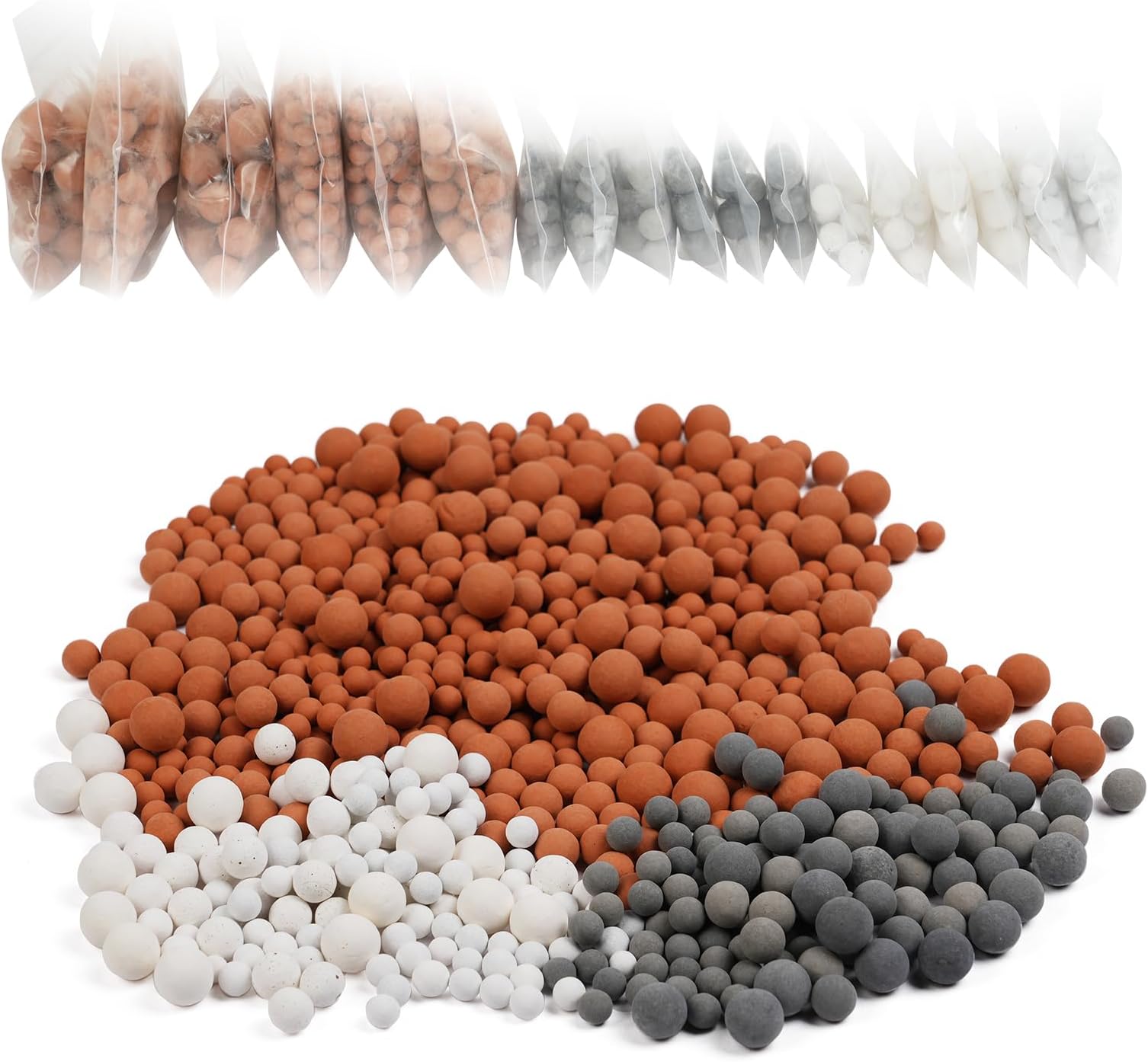 Vicloon18 Packs Mineral Balls Negative Ion, Replacement Bio-Active Stone, pH Balance Tourmaline Balls Showerhead Filter Refill Kit,Remove Chlorine, Fluoride, Impurities and Hard Water