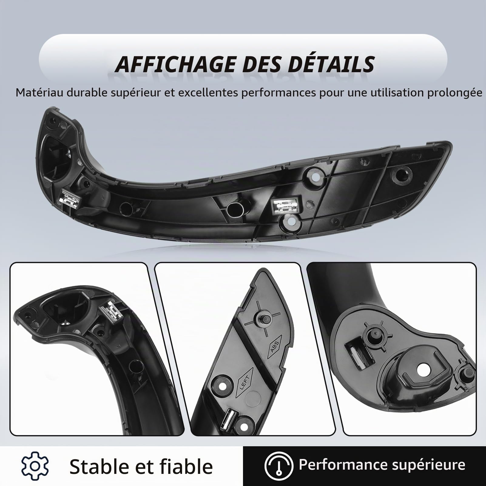 Poignée intérieure de porte avant droite pour 2008-2016 Meg,ane 3 Grandtour Combi Van Fluence, 2009-2015 Fluence #809540008R / 809600015R