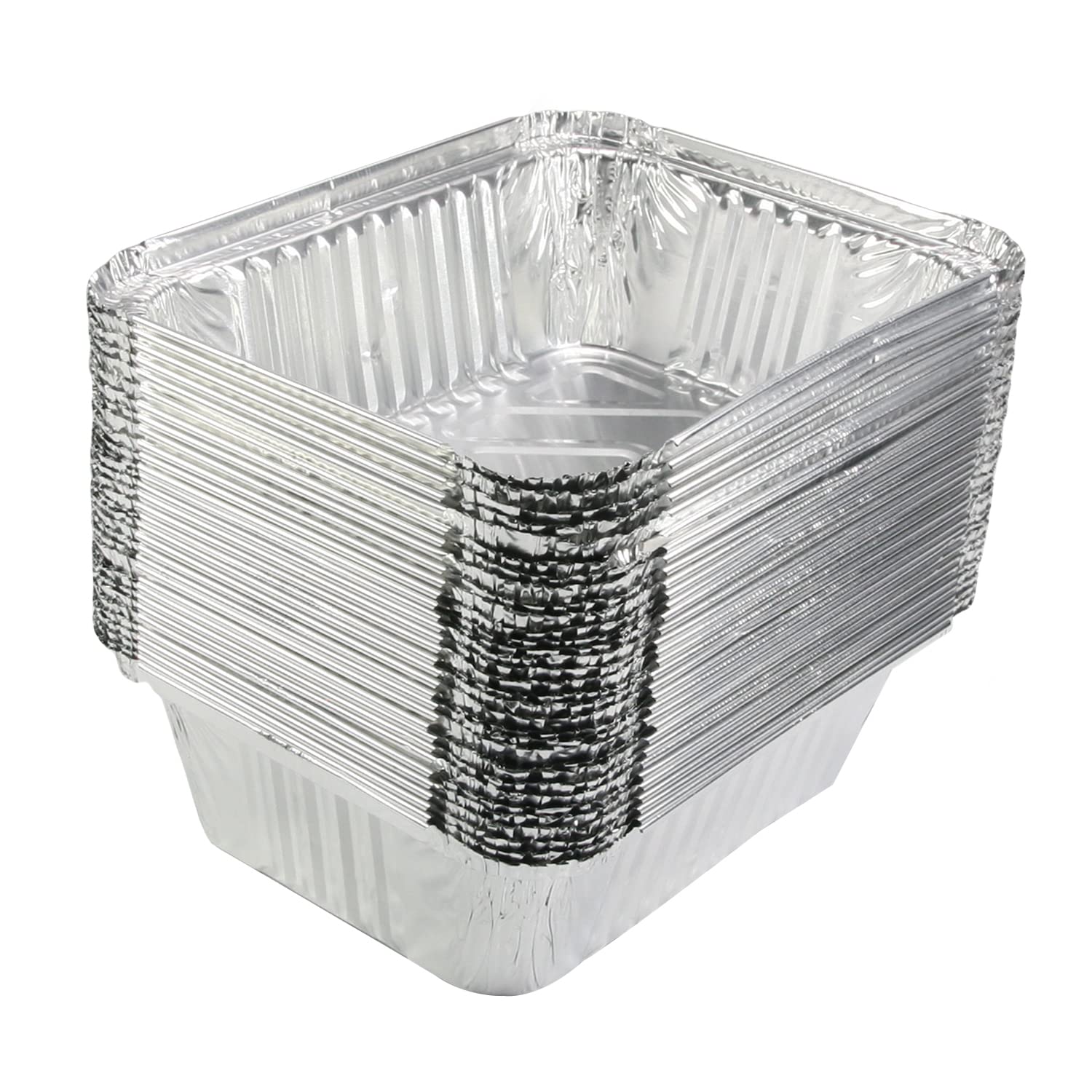 Othmro 7.5"x5.6"x2.4" Aluminum Foil Pans,Disposable Takeout Pans, 33pcs Aluminum Foil Food Containers Rectangle Pans 950ml for Cooking, Baking, Heating, Storing, Food Prepping