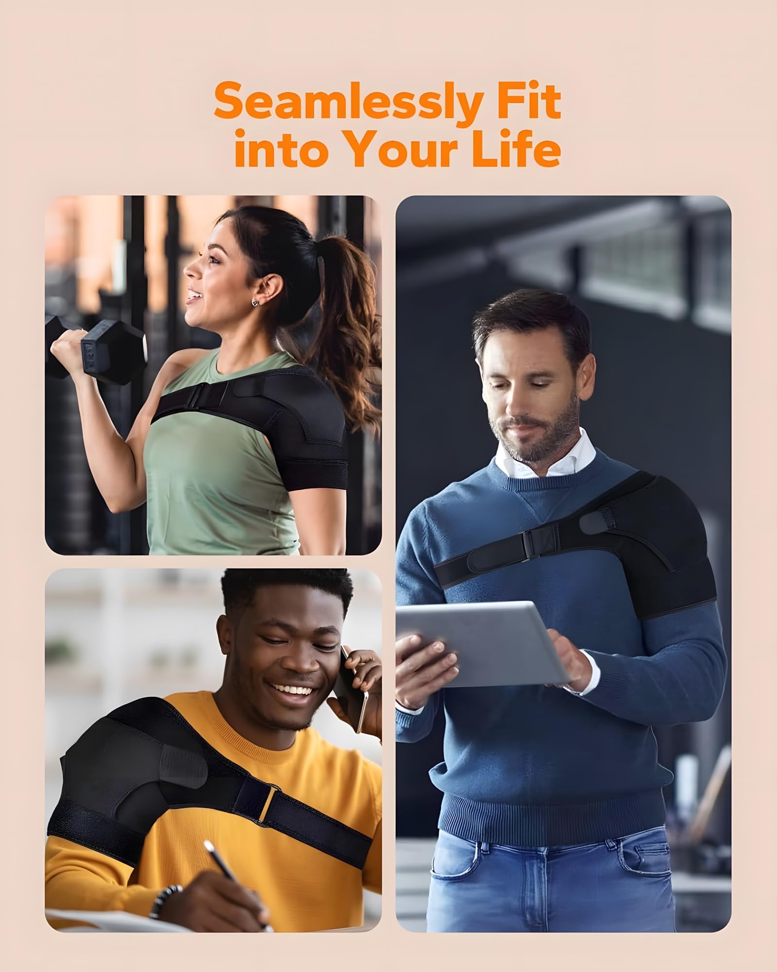 24x7 eMall Shoulder Brace, Rotator Cuff Support Brace and Arm Sling for Pain Relief, Shoulder Compression Sleeve for Preventing Strains and Dislocation, Adjustable Fits Left and Right Arm, Men & Women - Image 6 thumbnail