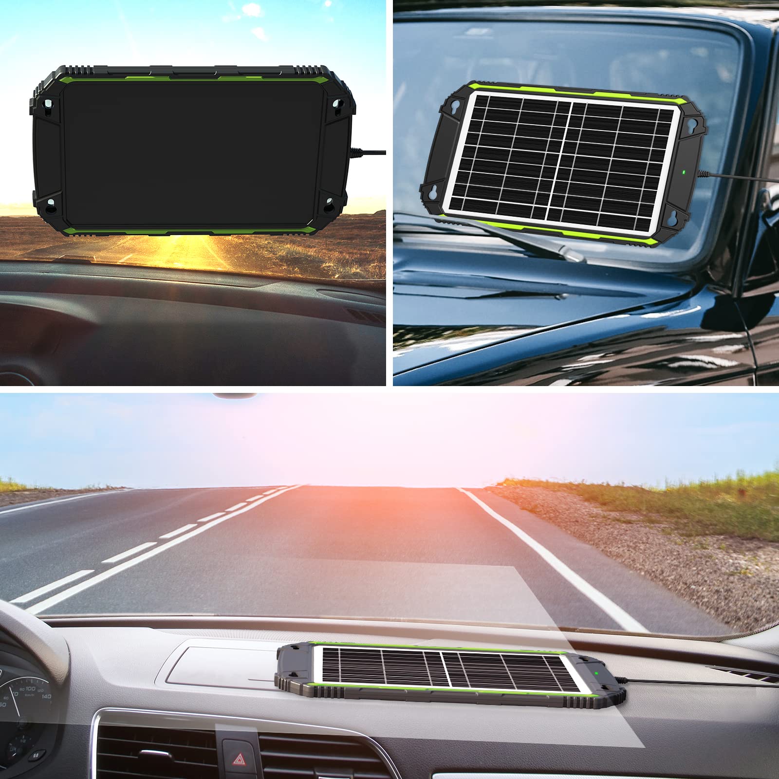 13W 12V Solar Battery Charger & Maintainer, Waterproof Portable 12 Volt Solar Panel Trickle Charger, Built-in Intelligent MPPT Charge Controller for Car, Boat, RV, Marine, Trailer, Truck, Tractor