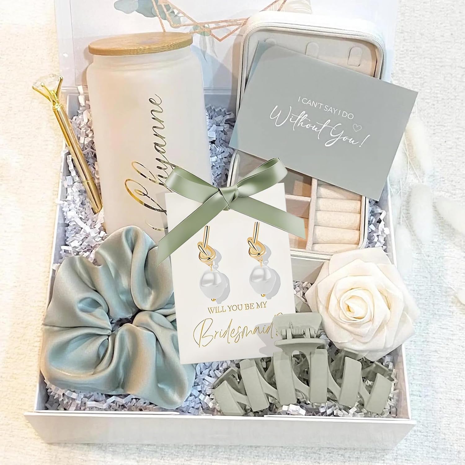 Bridesmaid Proposal Earrings Set Will You Be My Bridesmaid Pearl Earrings for Bridal Party & Maid of Honor Gift - Image 4