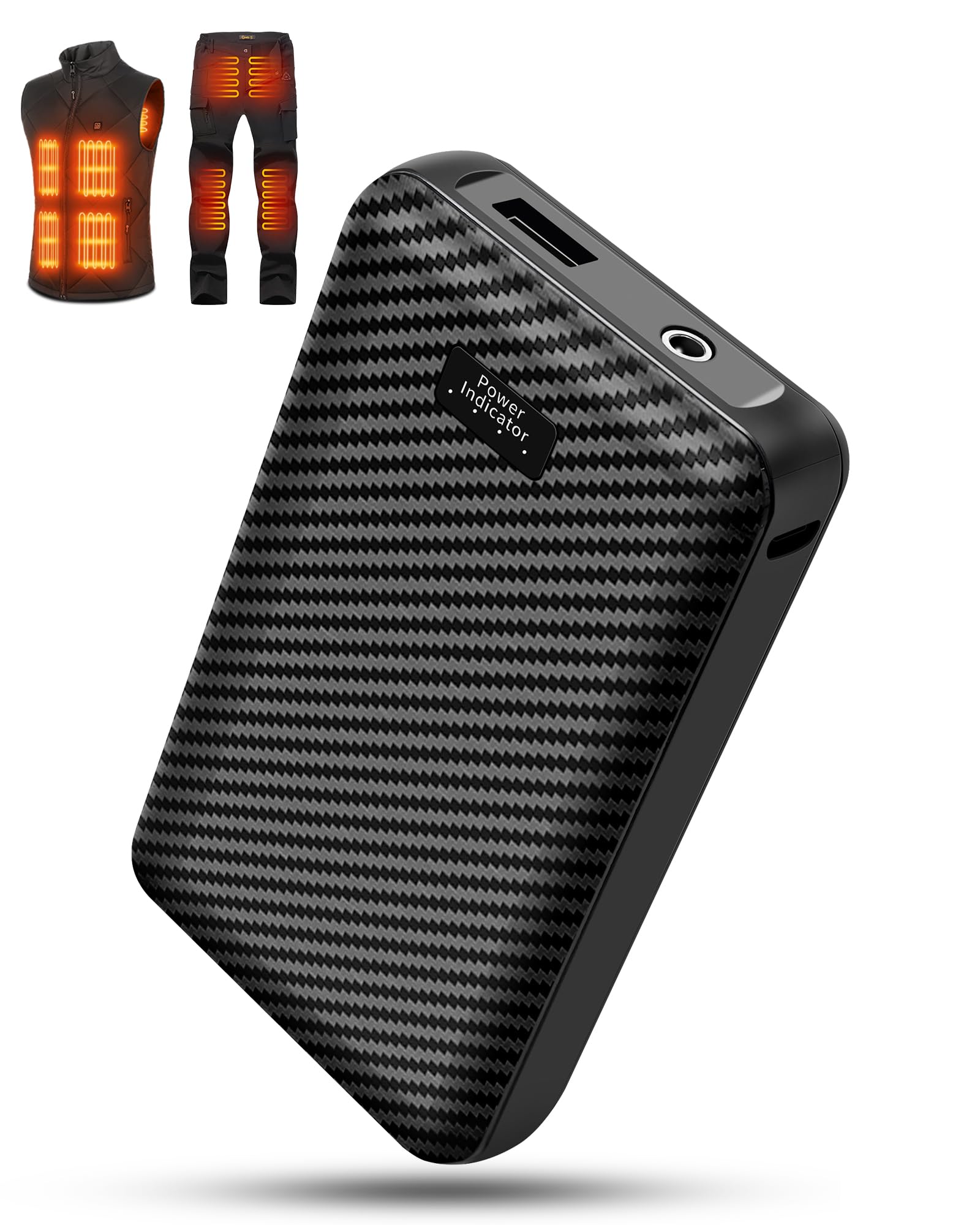 FERNIDA 16000mAh Power Bank 7.4V DC & 5V USB Powerbank für Heizweste Hose