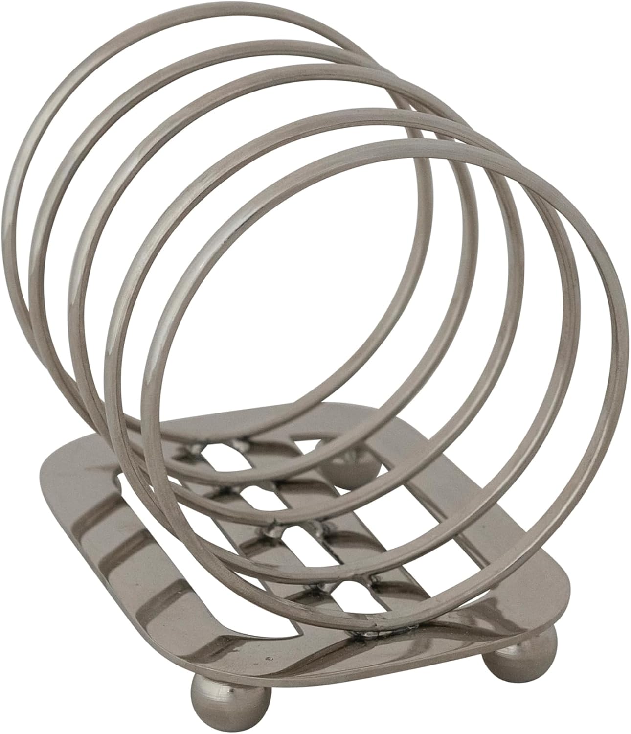 Creative Co-Op Stainless Steel Toast Rack with 4 Sections and Ball Feet, Gold Finish