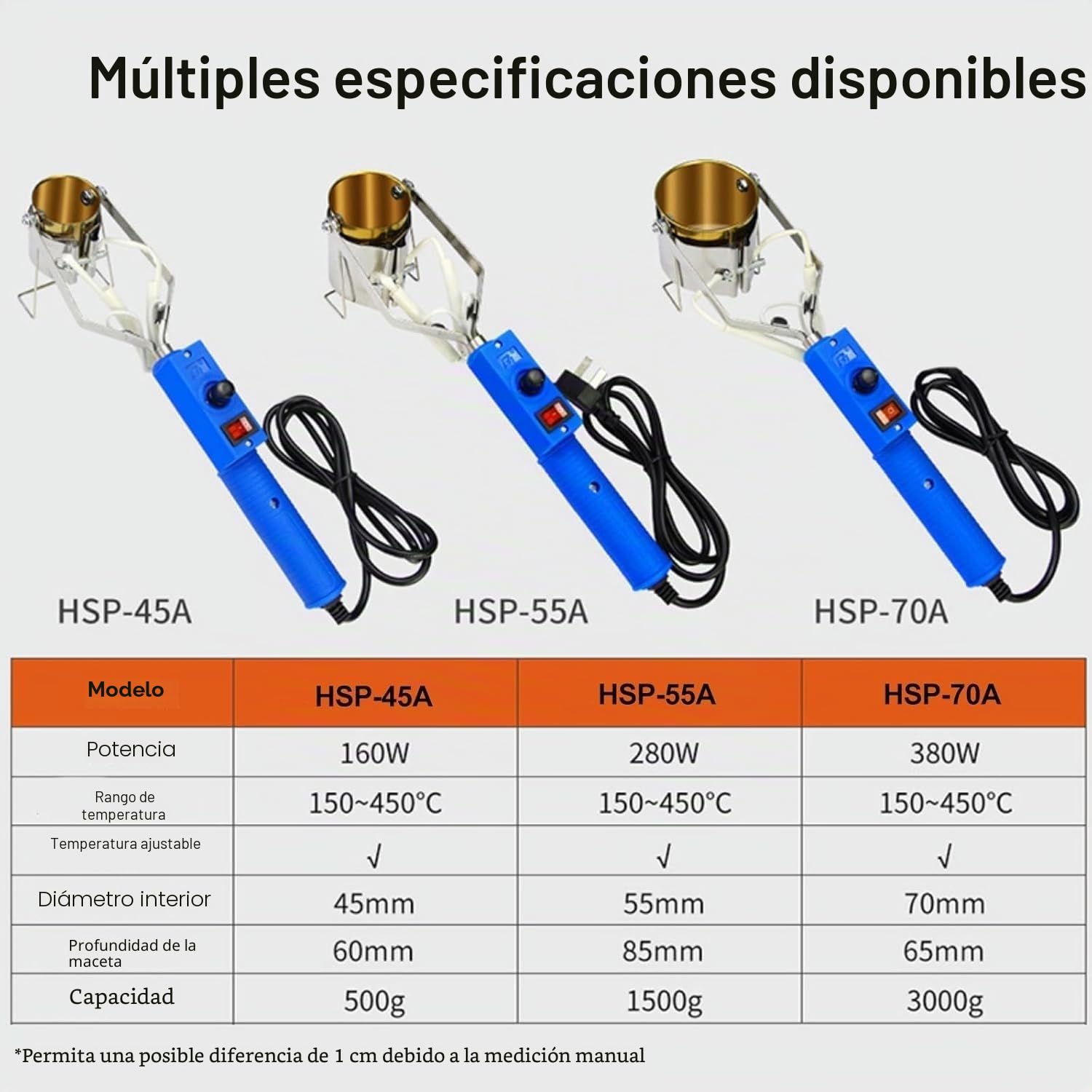 Horno eléctrico de fusión de metal, de mano, para soldadura y peltre, temperatura ajustable de 150 a 450 °C, ideal para elaborar pesas de pesca y colgantes de metal