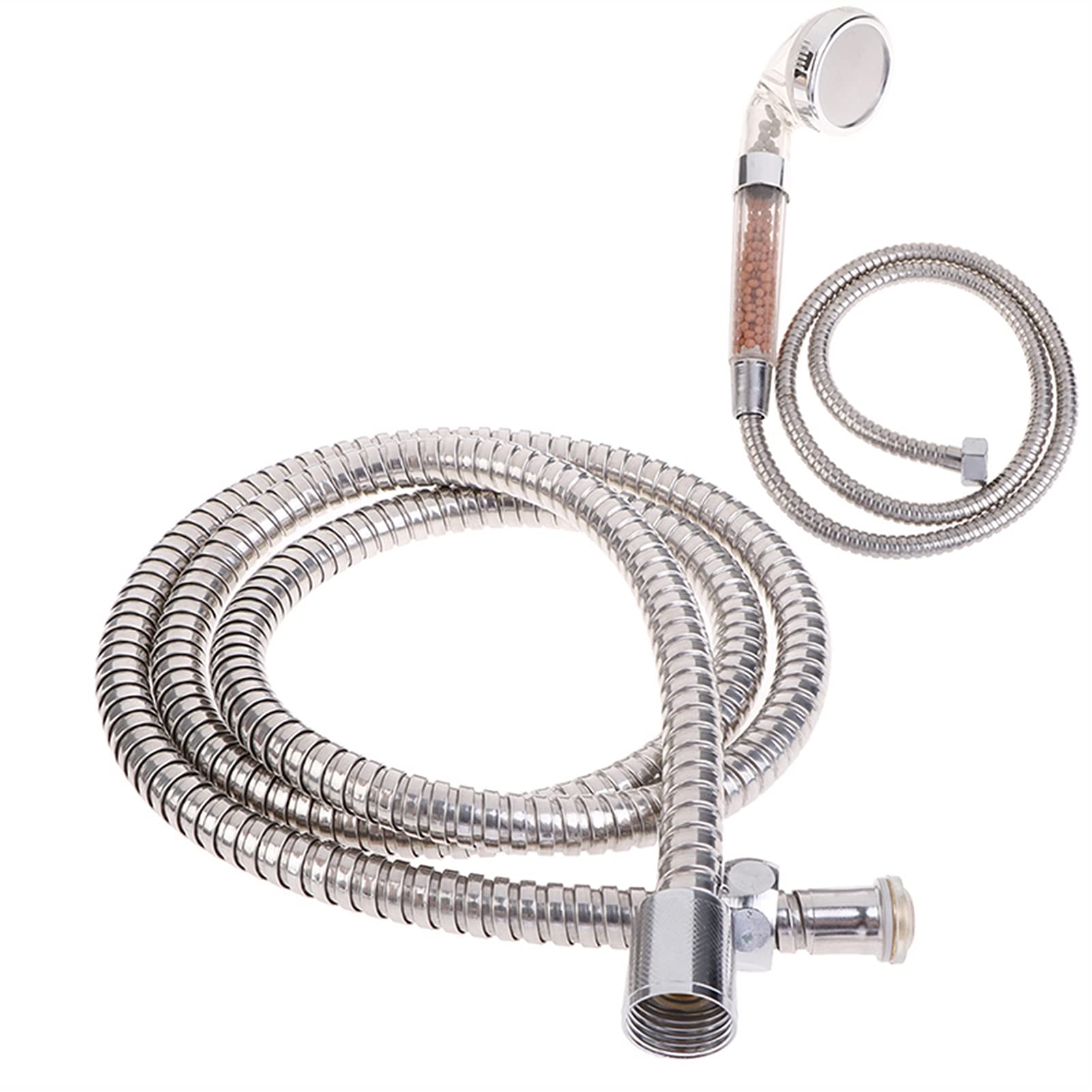 Manguera de ducha flexible con muelle Manguera de silicona for lavadora de tuberías de agua, manguera de ducha de 1,5/2/3 metros, cabezal de tubo de ducha de baño Flexible de plomería de acero inoxida