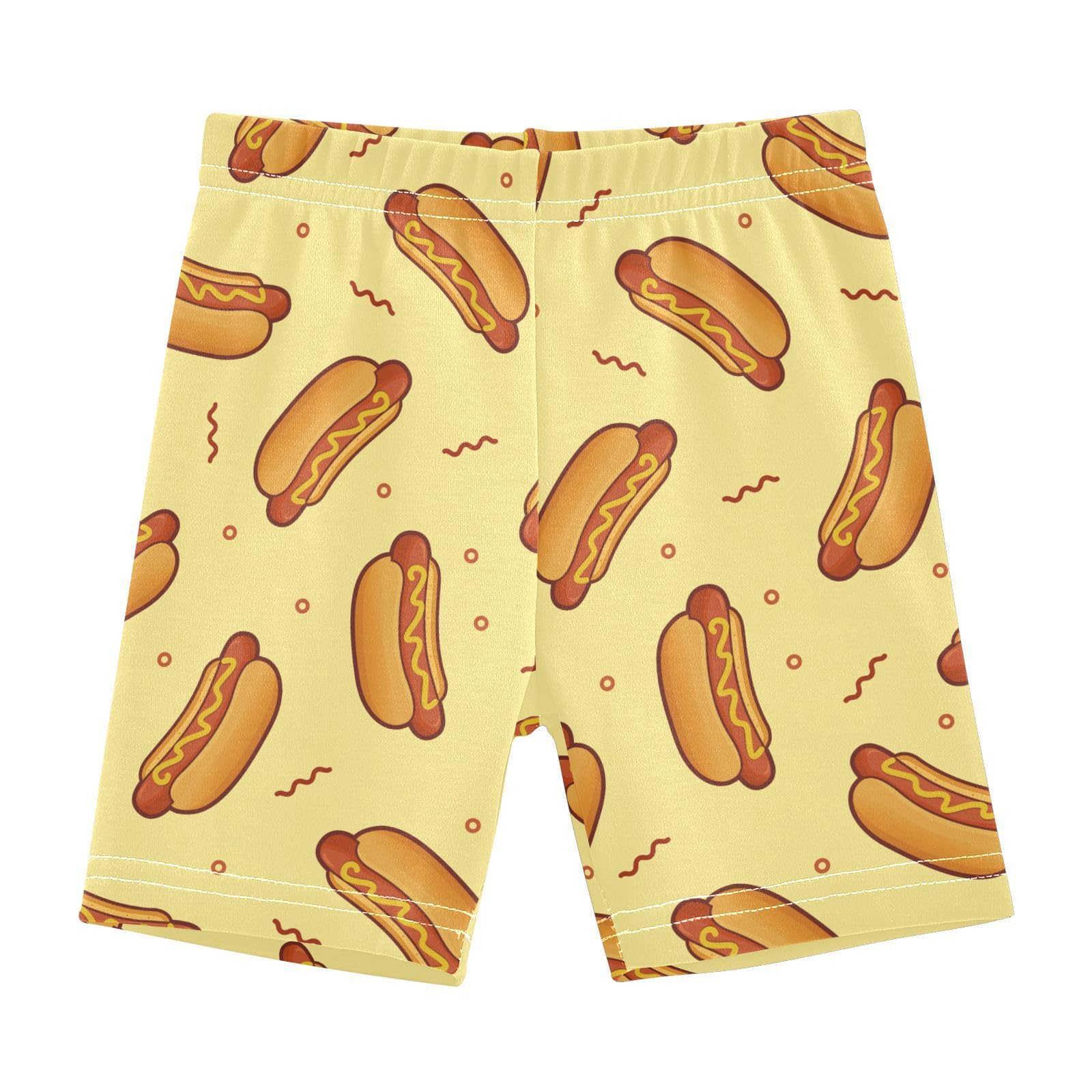 JHKKU Girls Hot Dog Shorts Cotton Cartwheel Bike Kids Biker Under Dress Dance Short Girl Clothes 4T