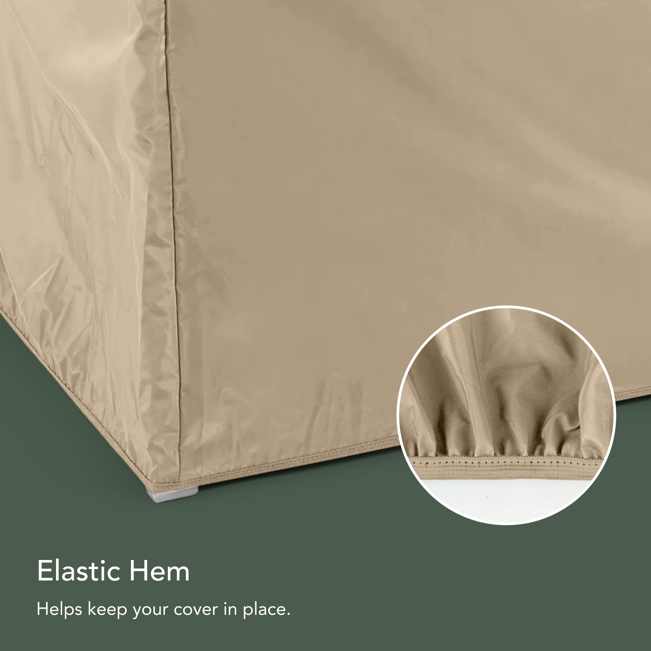 Covermates Cubierta cuadrada para bañera de hidromasaje, material ligero, resistente a la intemperie, dobladillo elástico, fundas de estar al aire libre, 84 pulgadas de ancho x 84 pulgadas de