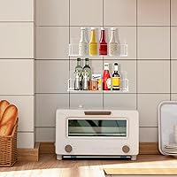 Vista 5 de Acrylic Spice Rack Wall Mount-9 Inch, Clear Spice Shelf Storage Holder, 4 Pack Hanging Seasoning Rack Organizer for Cabinet Door, Cupboard or Wall