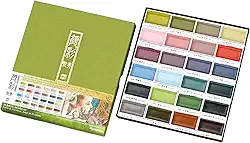 Kuretake GANSAI TAMBI Novo conjunto de 24 cores II "Art nouveau", conjunto de pintura aquarela, qualidade profissional para artistas e artes os, certificado por AP, aquarelas para adultos, feito no Jap o