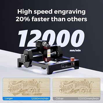 LONGER RAY5 Mini 2.5 W Laser Engraving Machine with - WiFi, Emergency Stop, High-Speed Laser Engraving Machine,12000mm/min,- for Wood/Acrylic - 130 x 140 mm,Suitable for Beginners