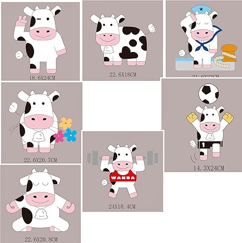 Miniatura 2 de Liveish Calcomanías termoadhesivas de otoño, lindas calcomanías de vaca para planchar, calcomanías de transferencia de calor para ropa, bolsas y