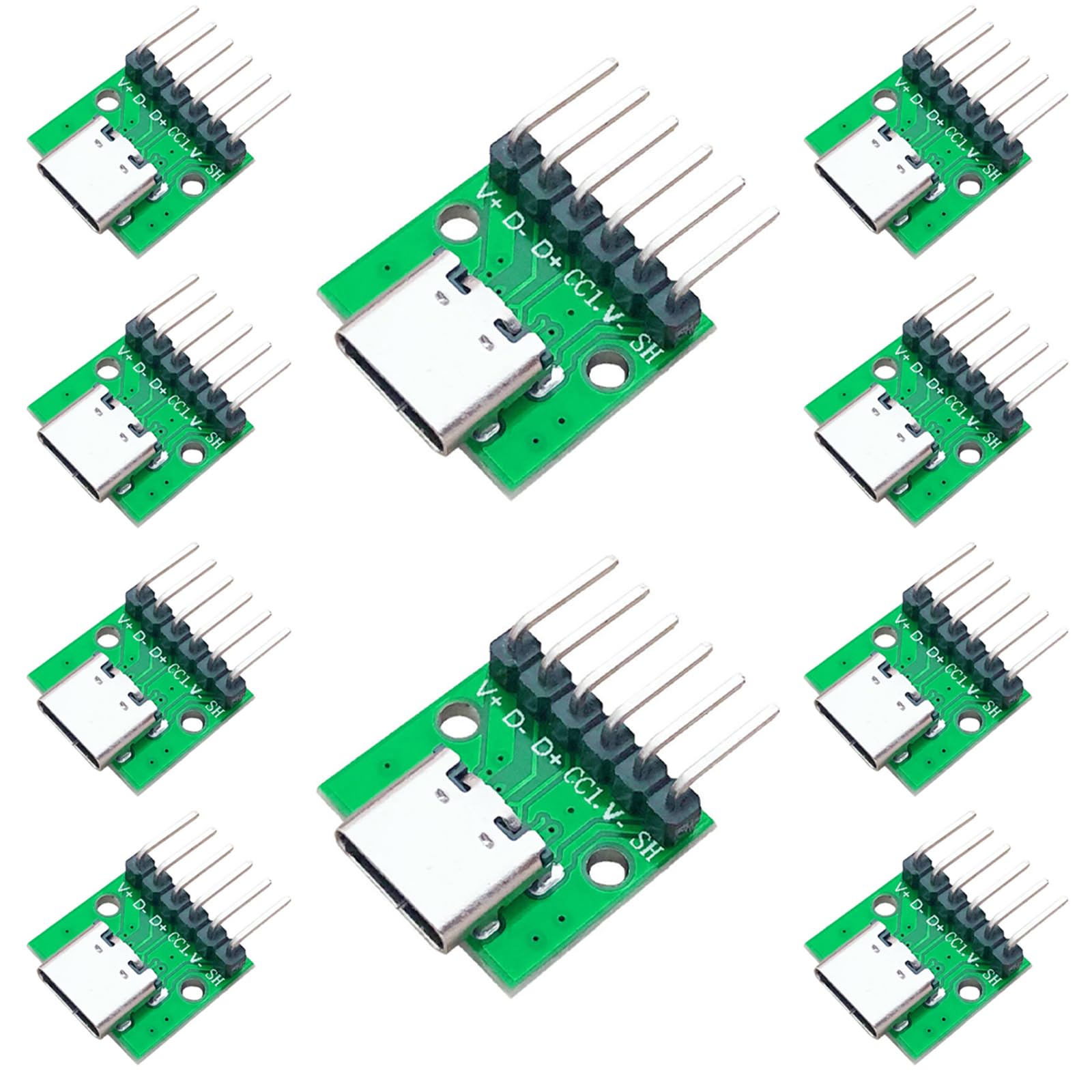 10 connettori USB tipo C femmina da 16 pin a 6P DIP, USB3.1 passo 2,54 mm PCB scheda convertitore con pin header