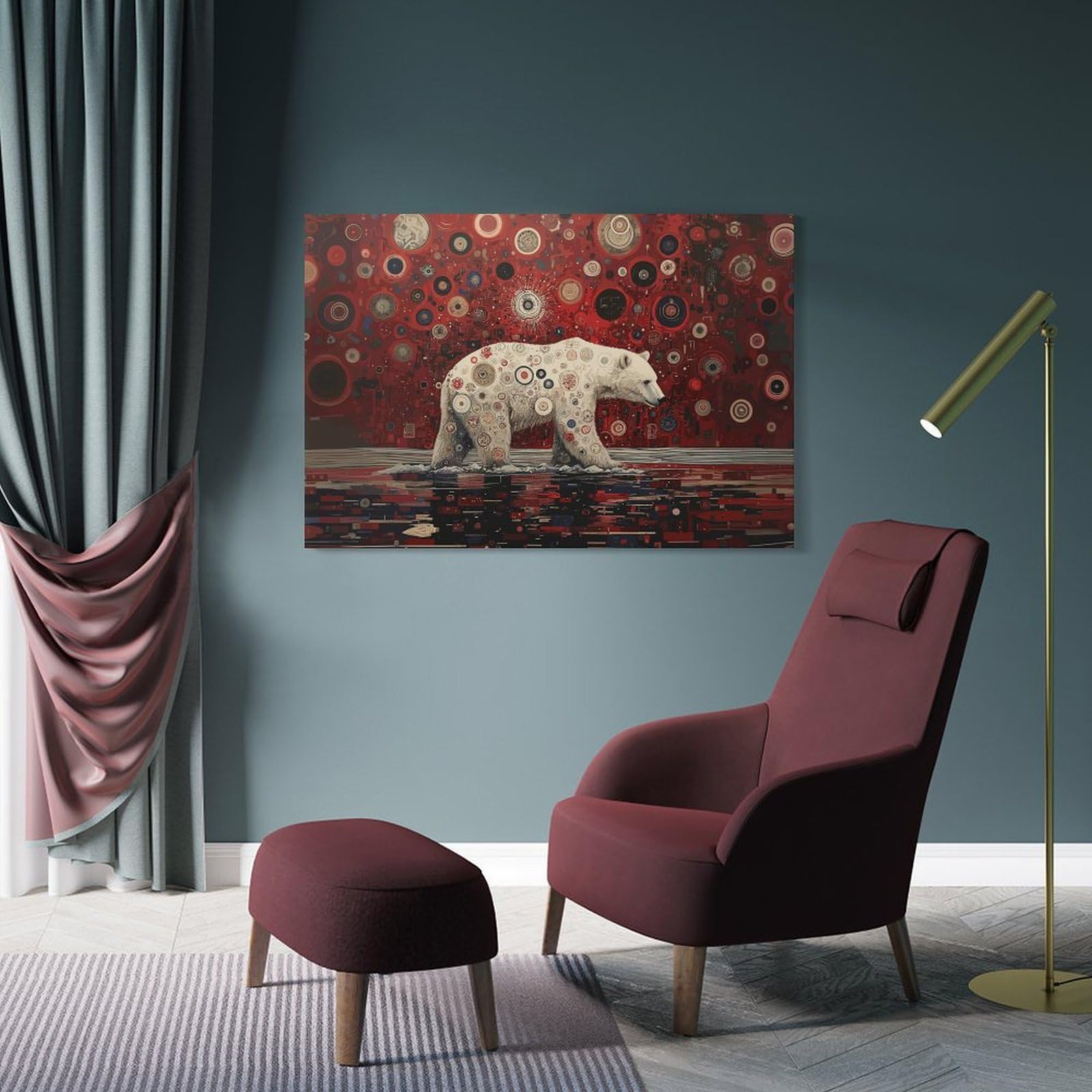 Junmoney Home Decor Wall Art Polar Bear Art, 20x30inch(50x75cm), for Hallway, Bedroom Or Modern Interiors, Gift Idea for Housewarming And Birthdays