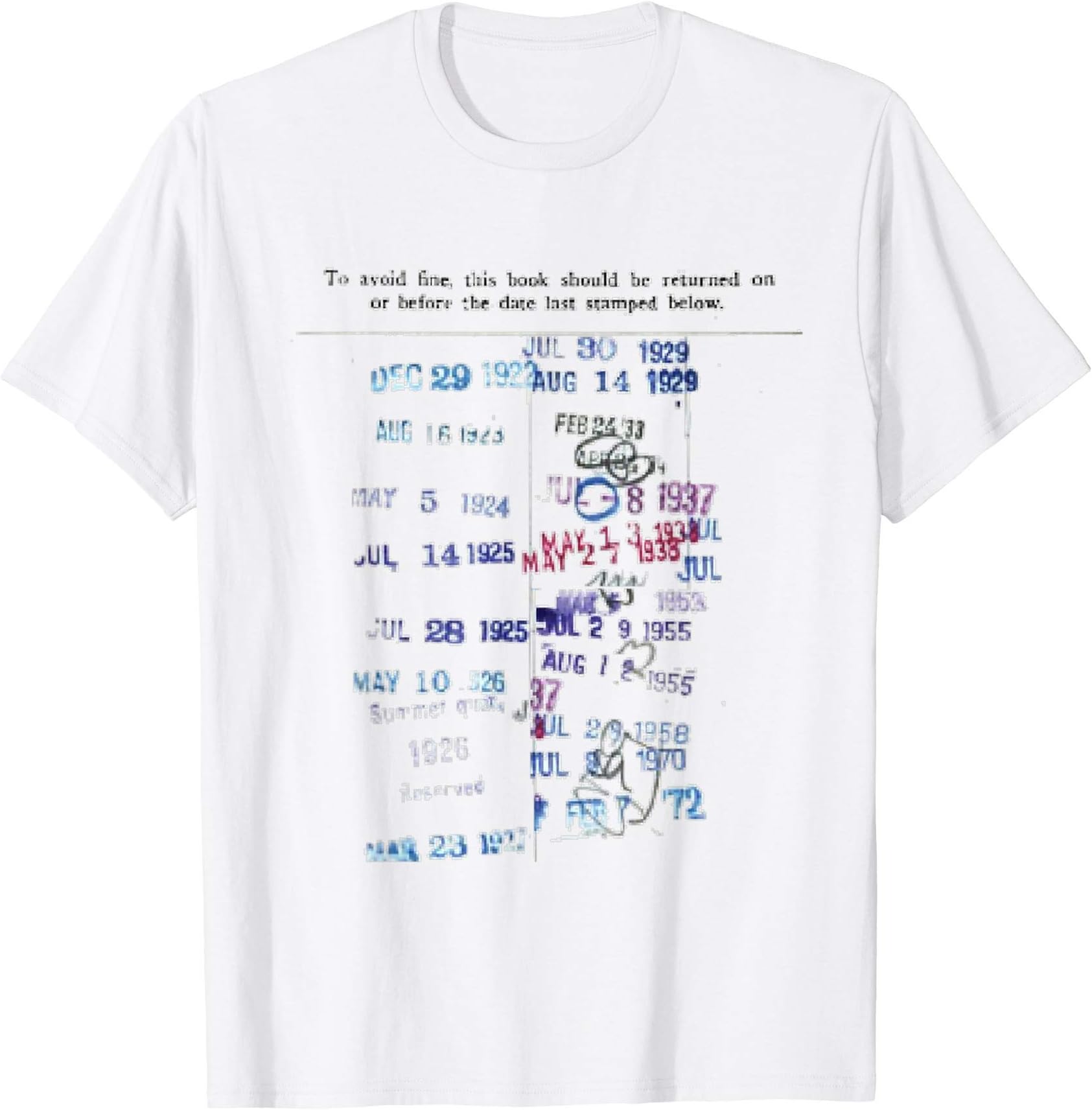 "Library Stamp' T-Shirt - Librarian Due Date Card Shirt