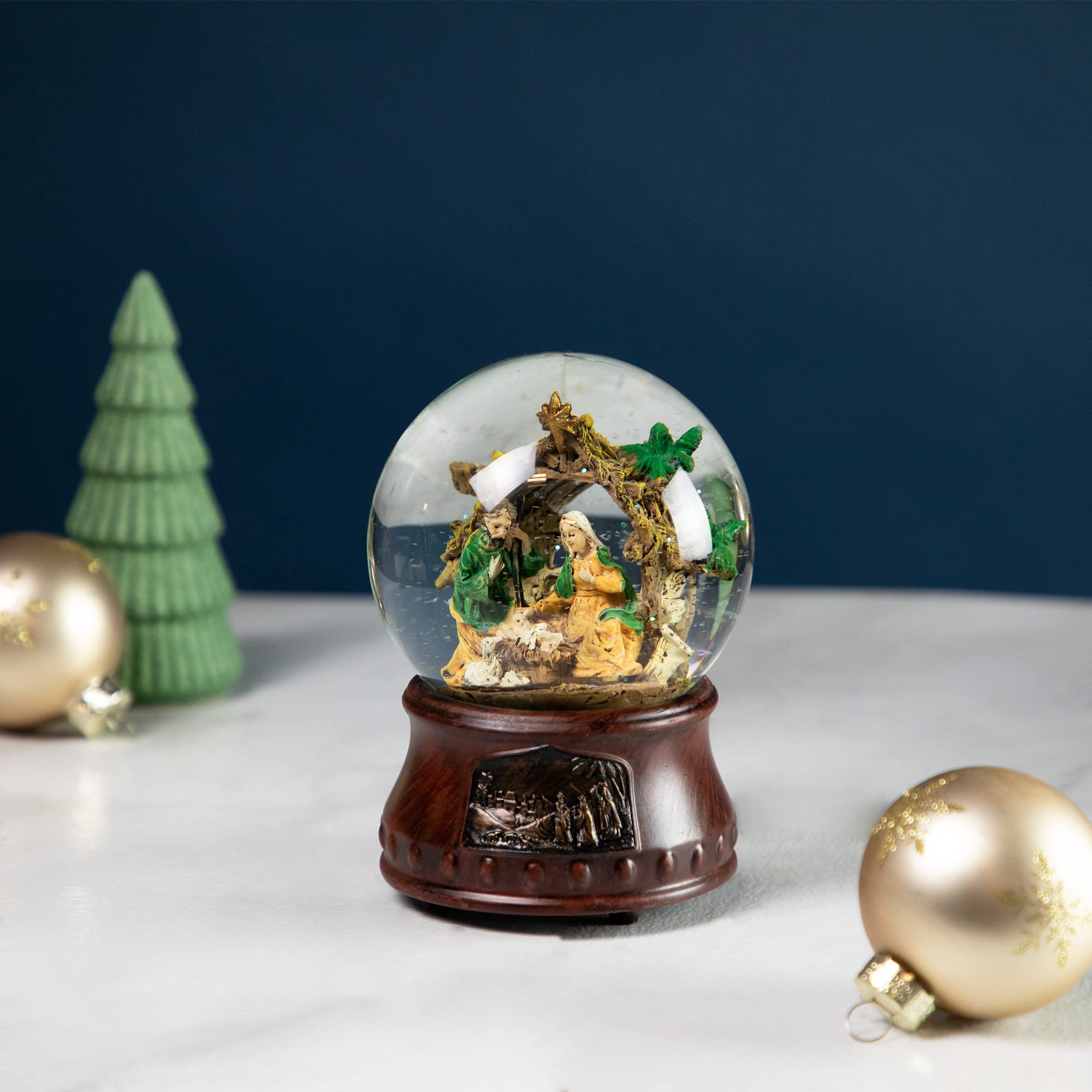 Christmas Nativity Musical Snow Globe - 5.5