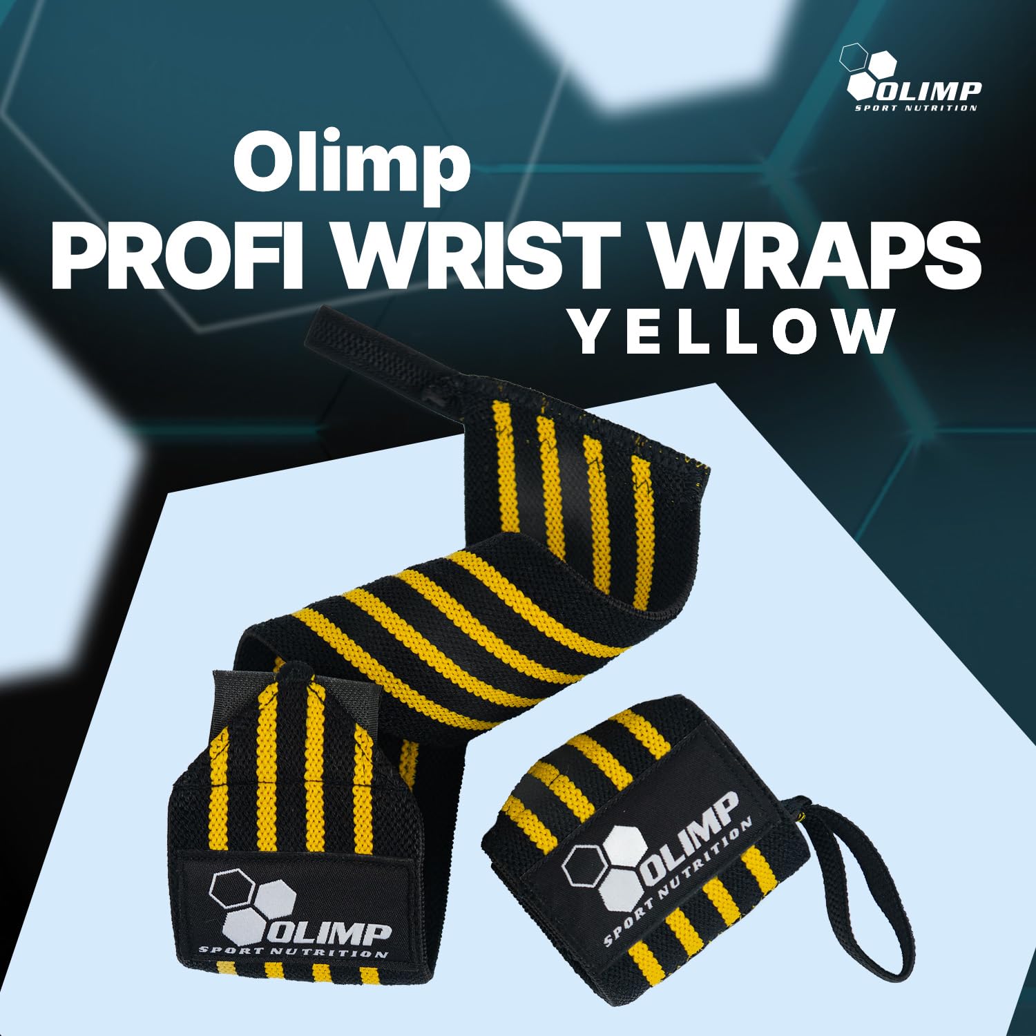 Olimp Stabilizatory nadgarstków - Wsparcie nadgarstka dla kobiet i mężczyzn - Sport Fitness Crossfit - Profi Wrist Wraps Yellow