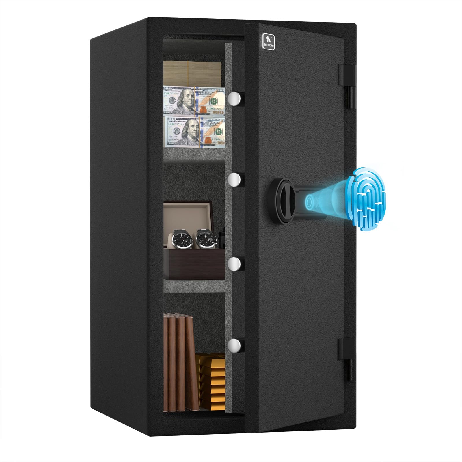 TIGERKING Biometric Fingerprint Fireproof Safe, 3.47 Cu Ft