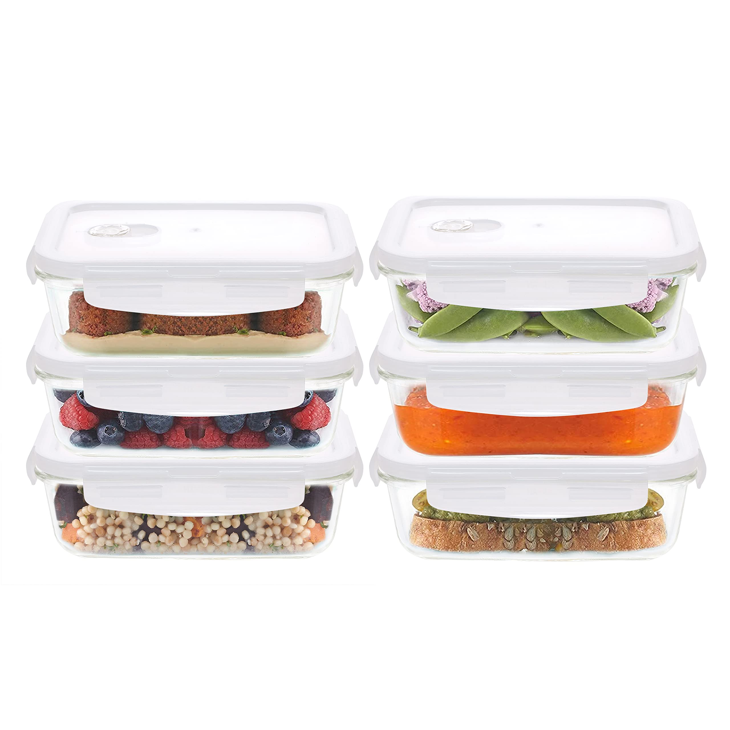 Glass Food Containers - Set of 4 -25 Glass Food Containers - Set of 4 -25