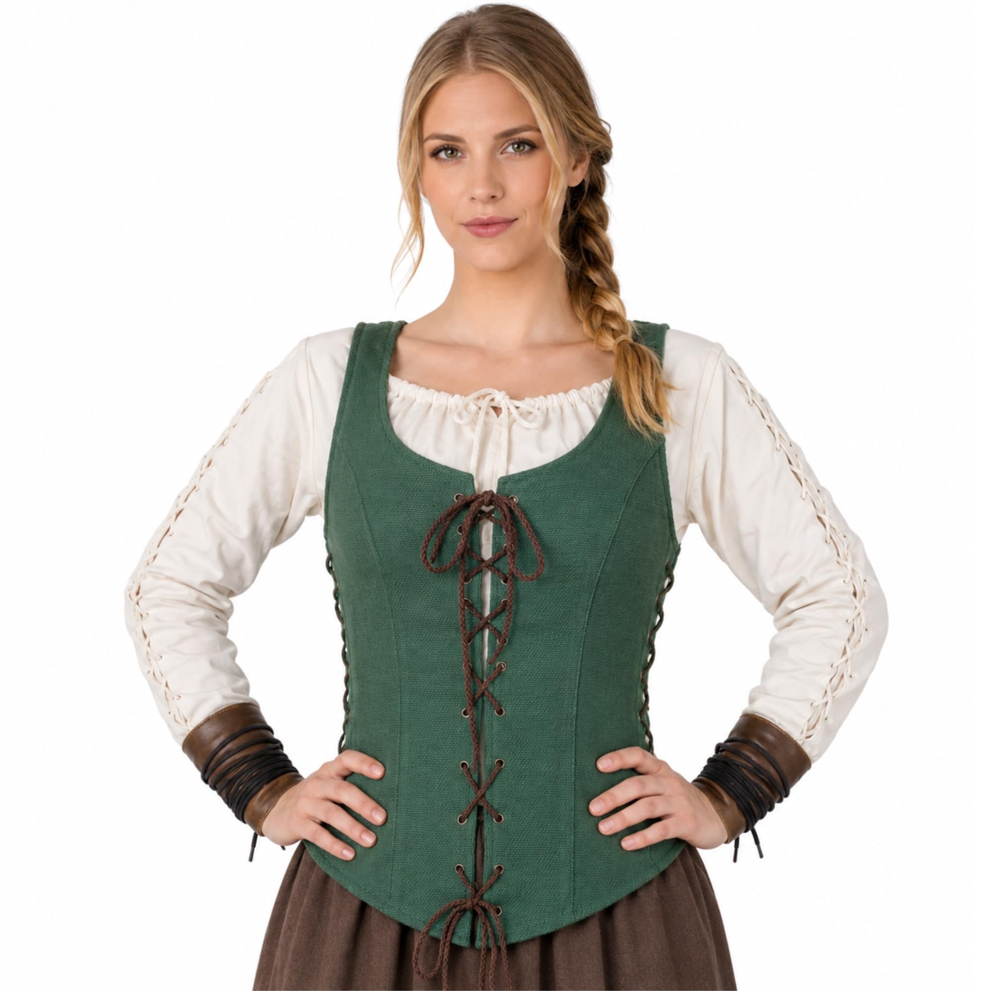 RAWBLADE Emma Medieval Corset for Women, Renaissance Lace-Up Bodice, Fantasy Costume Corset for LARP, Ren Faire, Cosplay, Historical Reenactment, Made in Europe
