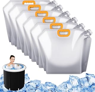 6 Pcs Ice Bath Bags Reusable, 10L Cold Plunge Ice Bags Portable Bathtub Freezer Water Bags Ice Bath Water Chiller Cold Plunge Tub Accessories Ice Barrel Cold Therapy