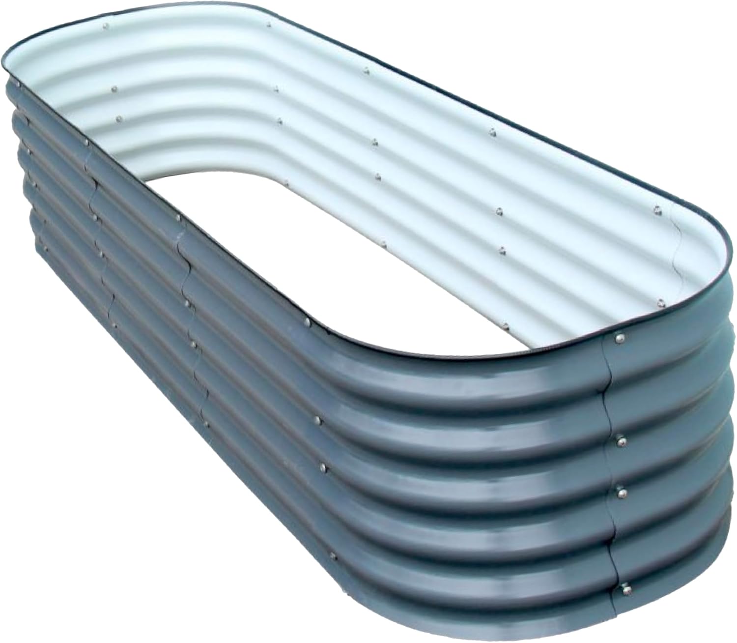 Drip Depot Modular Metal Raised Garden Bed - Waves - Rectangle - Gray - 78" L x 24" W x 17" H