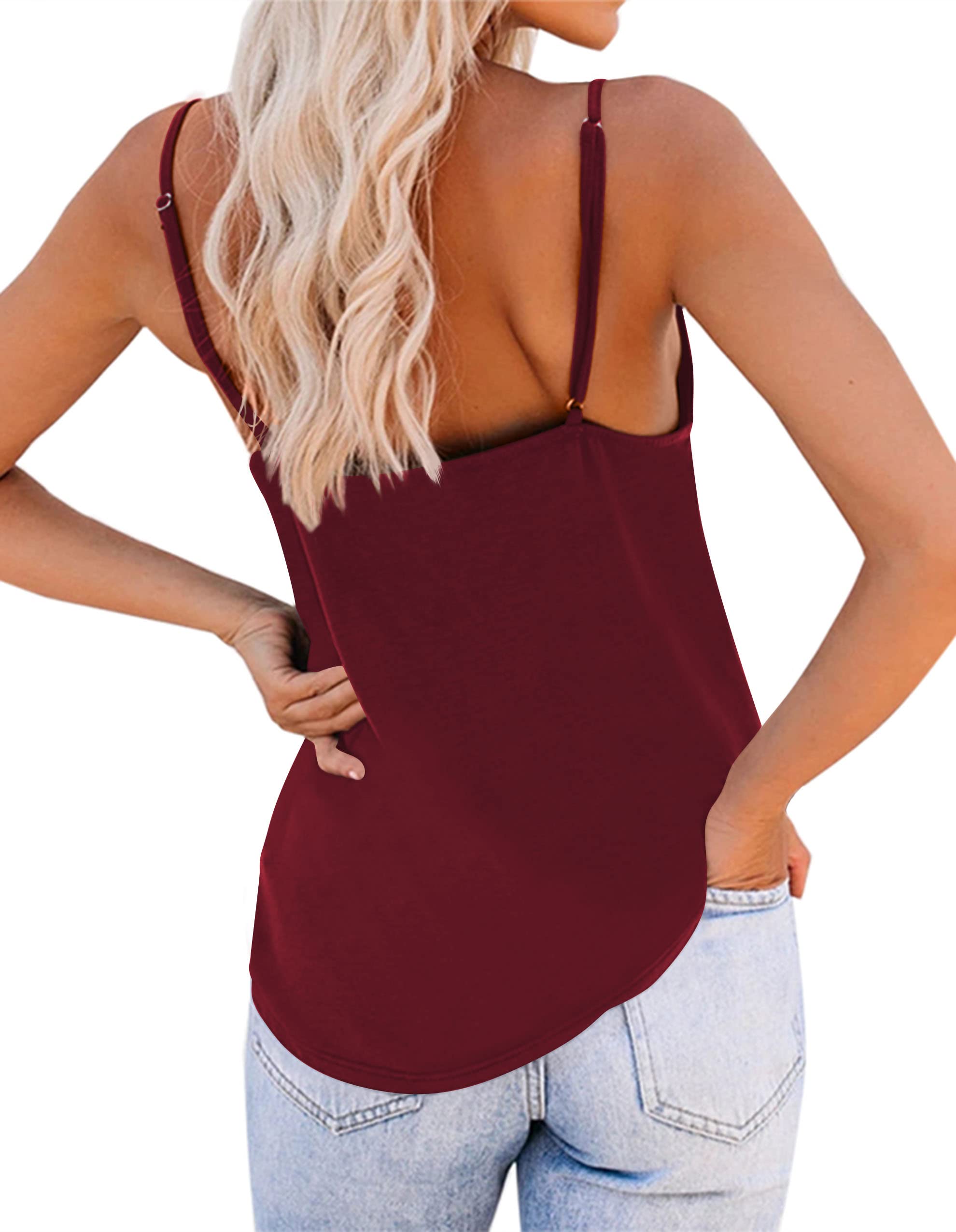 Nonsar Canotta da donna, con spalline sottili e regolabili, top lungo modello basic