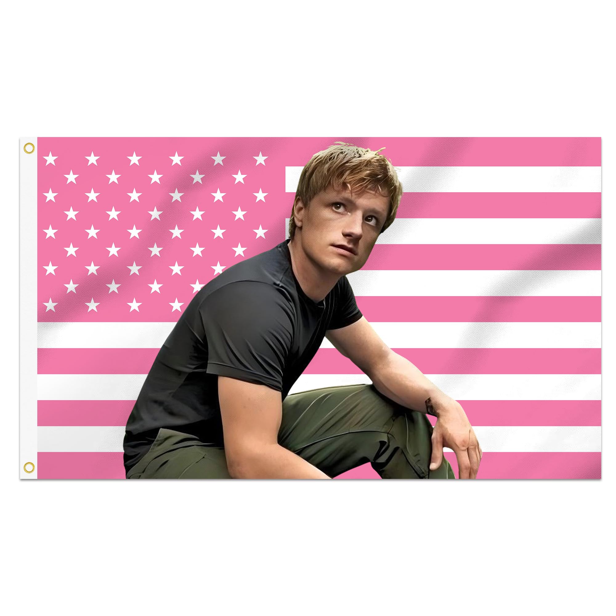 Shmbada 3x5 Ft Decorative Josh Hutcherson Flag Double Stitched with 2 Brass Grommets for Indoor Outdoor, Wall Hanging Peeta Tapestry Mellark College