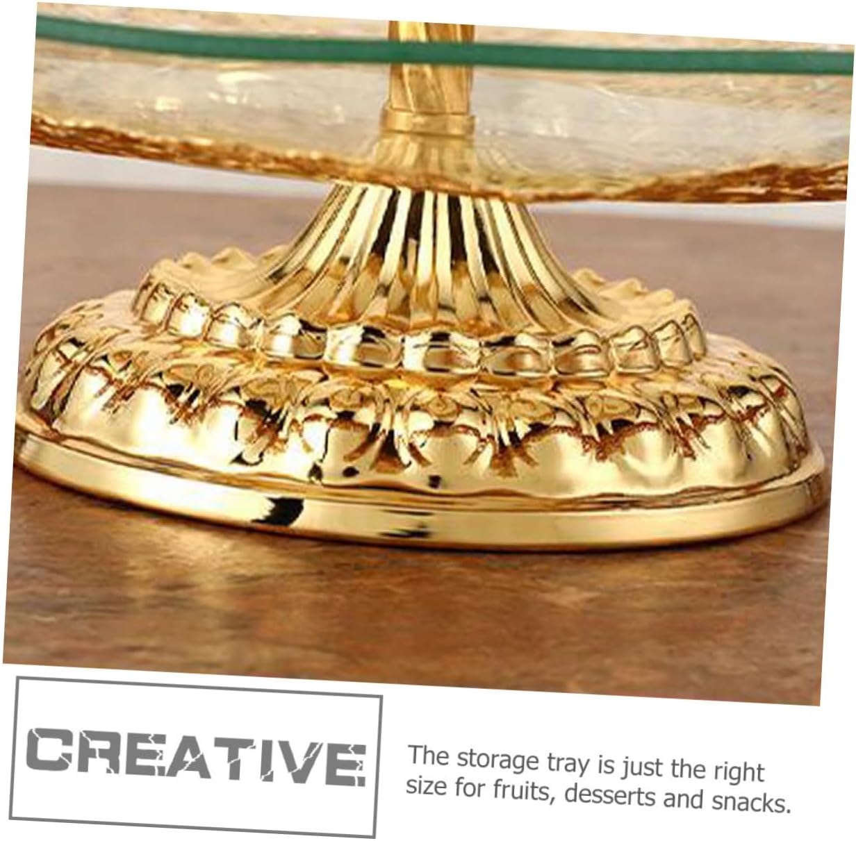 Unomor 1piece Tempered Glass Fruit Tray Tiered Serving Tray Decorative Food Storage