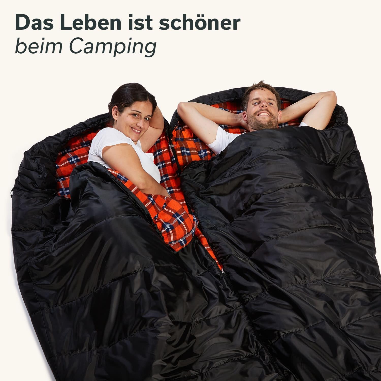 Skandika Schlafsack Vegas Flanell | XXL Mumienschlafsack mit Flanell Baumwoll oder Polycotton Innenfutter für Erwachsene, koppelbar, 3 Jahreszeiten, bis -12° bis -15°C, 220 x 110 cm | Outdoor Camping