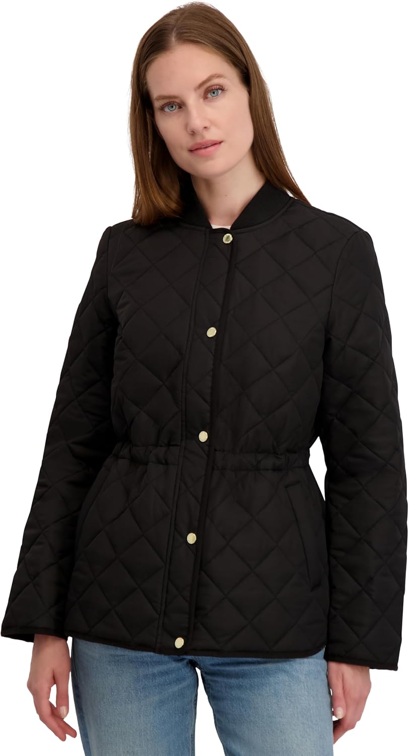 Laundry by Shelli Segal womens Quilted Jacket – Lightweight Transitional Coat With Knit Collar - Image 4