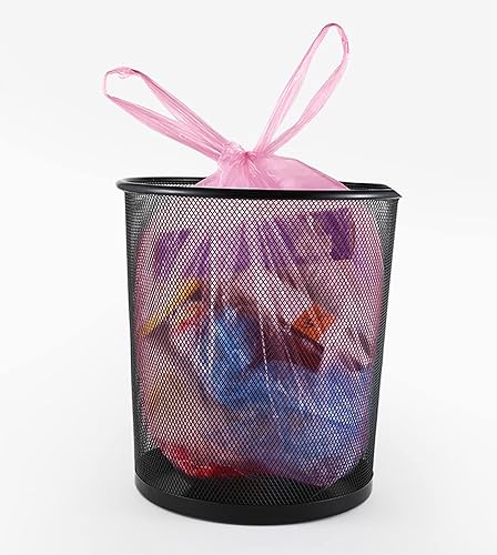 Miniatura 6 de Bolsas de basura de baño de 4 galones, 5 rollos100 unidades, asas pequeñas, bolsas de basura para oficina, cocina, dormitorio, papelera, coloridas