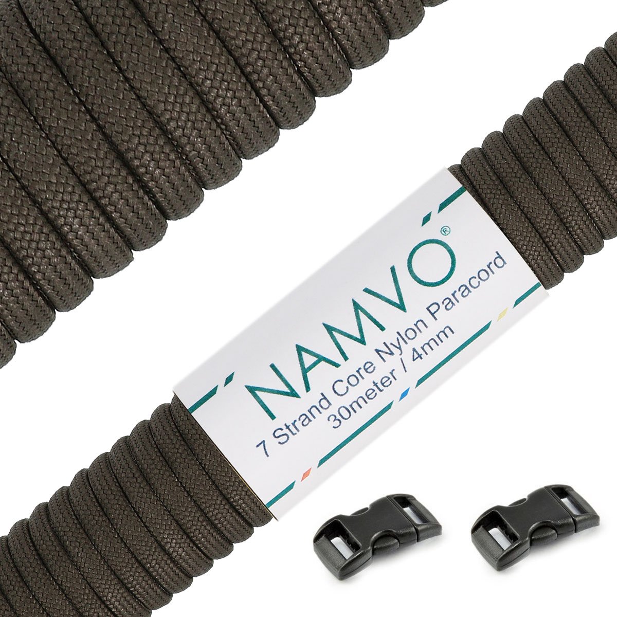 Namvo 550 Paracord Mil Spec Type III 7 Strand Parachute Cord Total Length 100ft/30 Meters Solid Color — view 9
