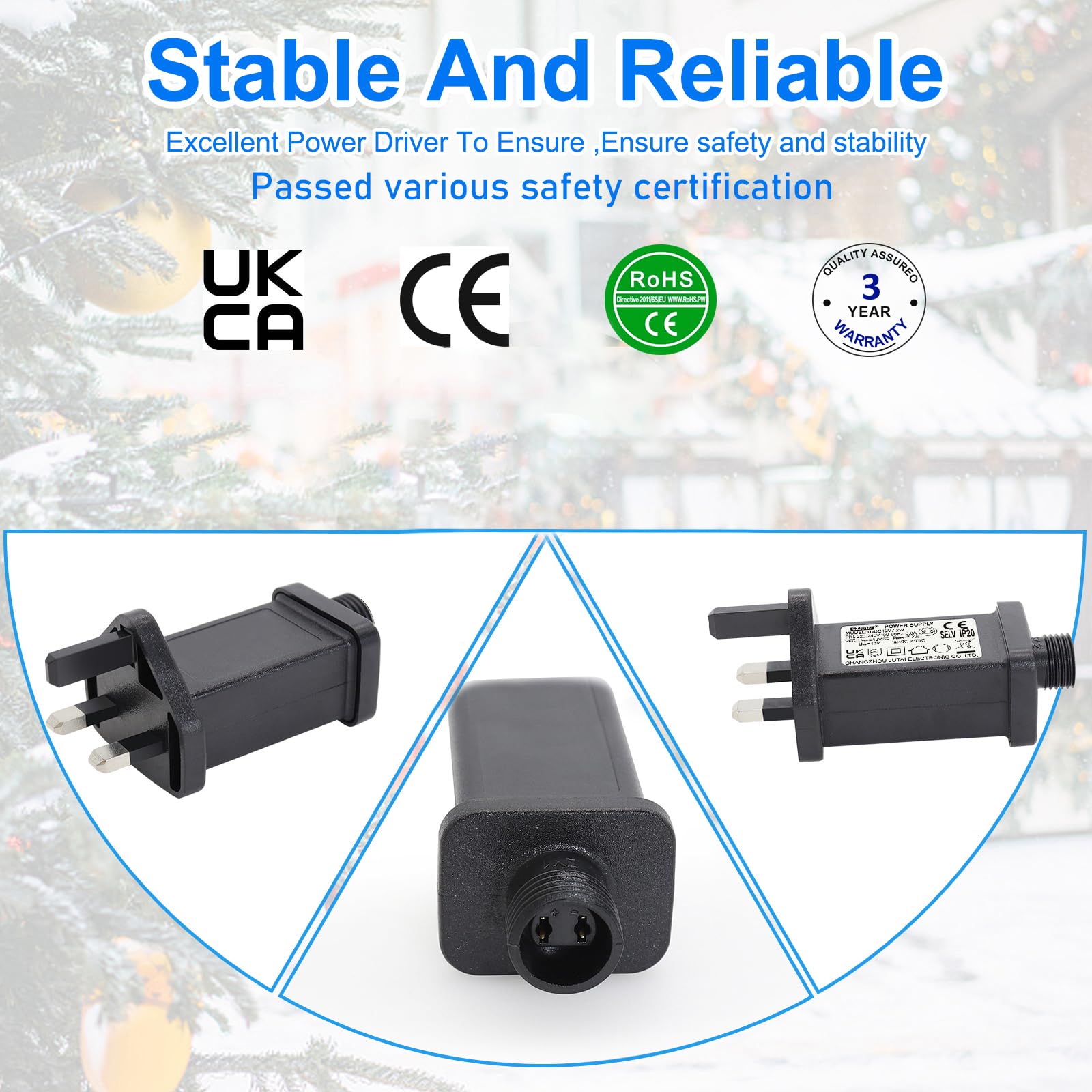 Lot De 2 Blocs D'alimentation Pour Guirlande Lumineuse - 12 V 2 A - Adaptateur D'alimentation LED IP44 - Étanche - Transformateur UE - Éclairage De Jardin - Adaptateur Secteur Pour éclairage